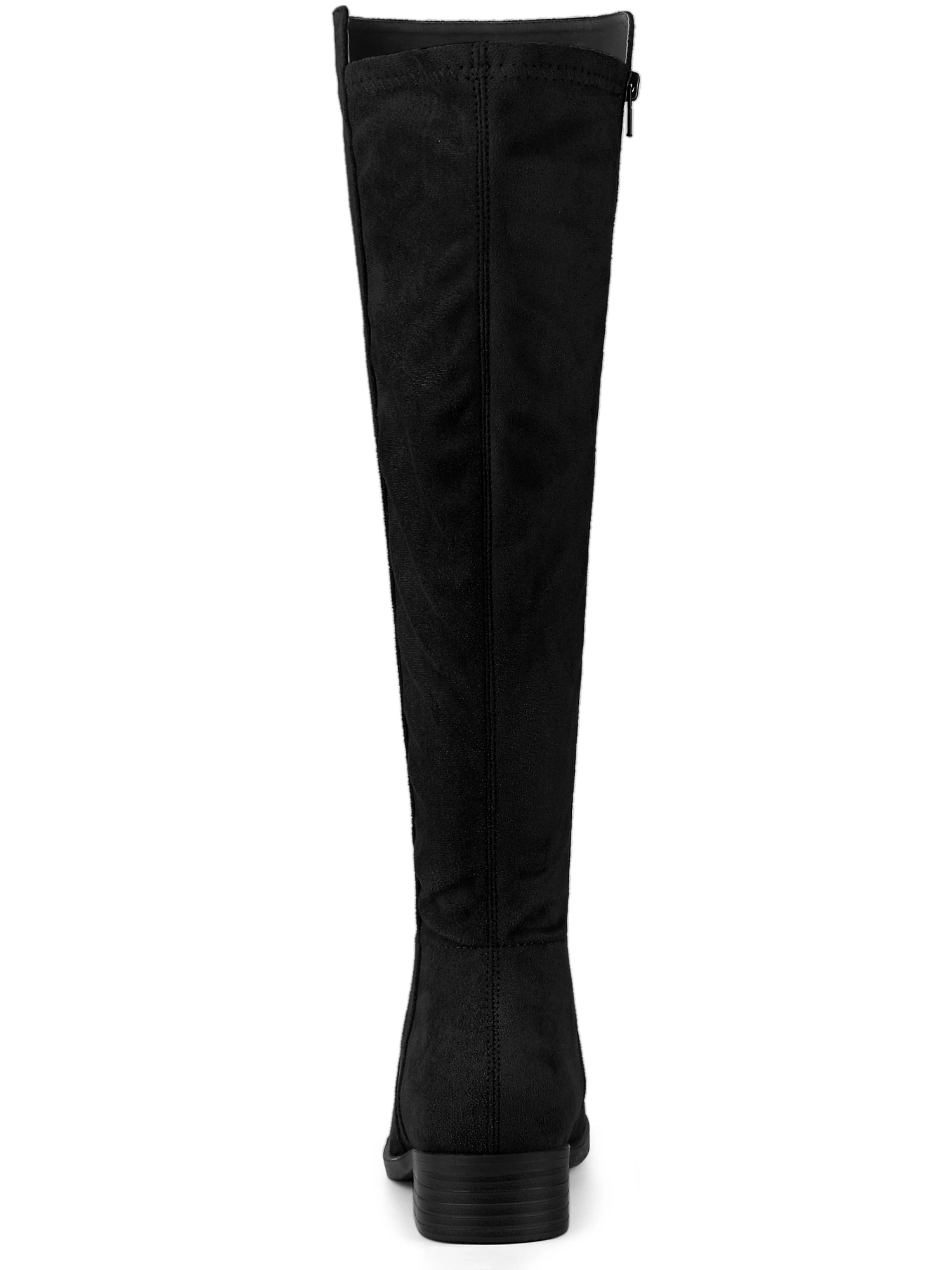 BLISSFUL STEP Women's Side Zipper Chunky Heel Knee High Boots