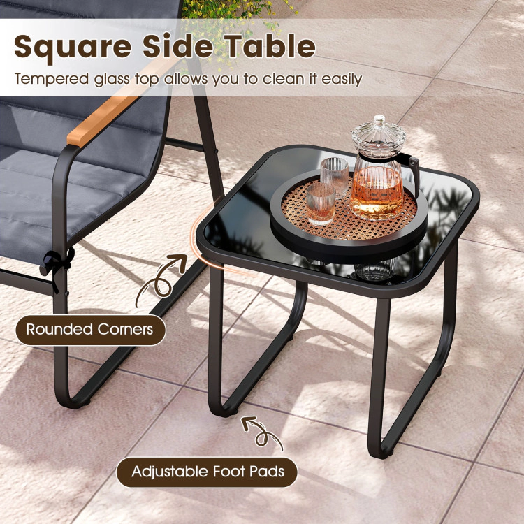 Hivvago 3 Pieces Patio Bistro Set Outdoor Fabric Conversation Set