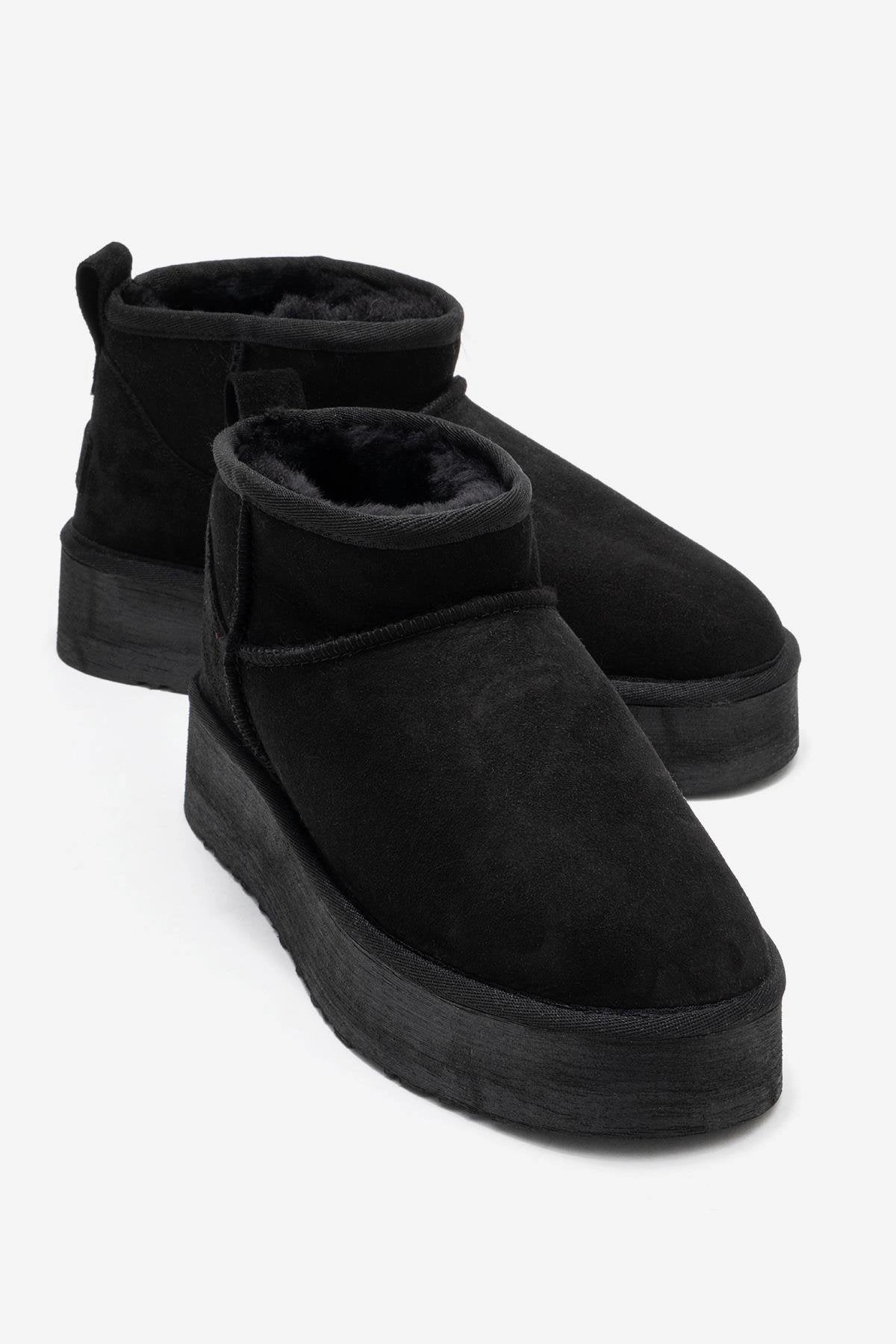 Forever & Always Womens Havana Leather Platform Ankle Boots