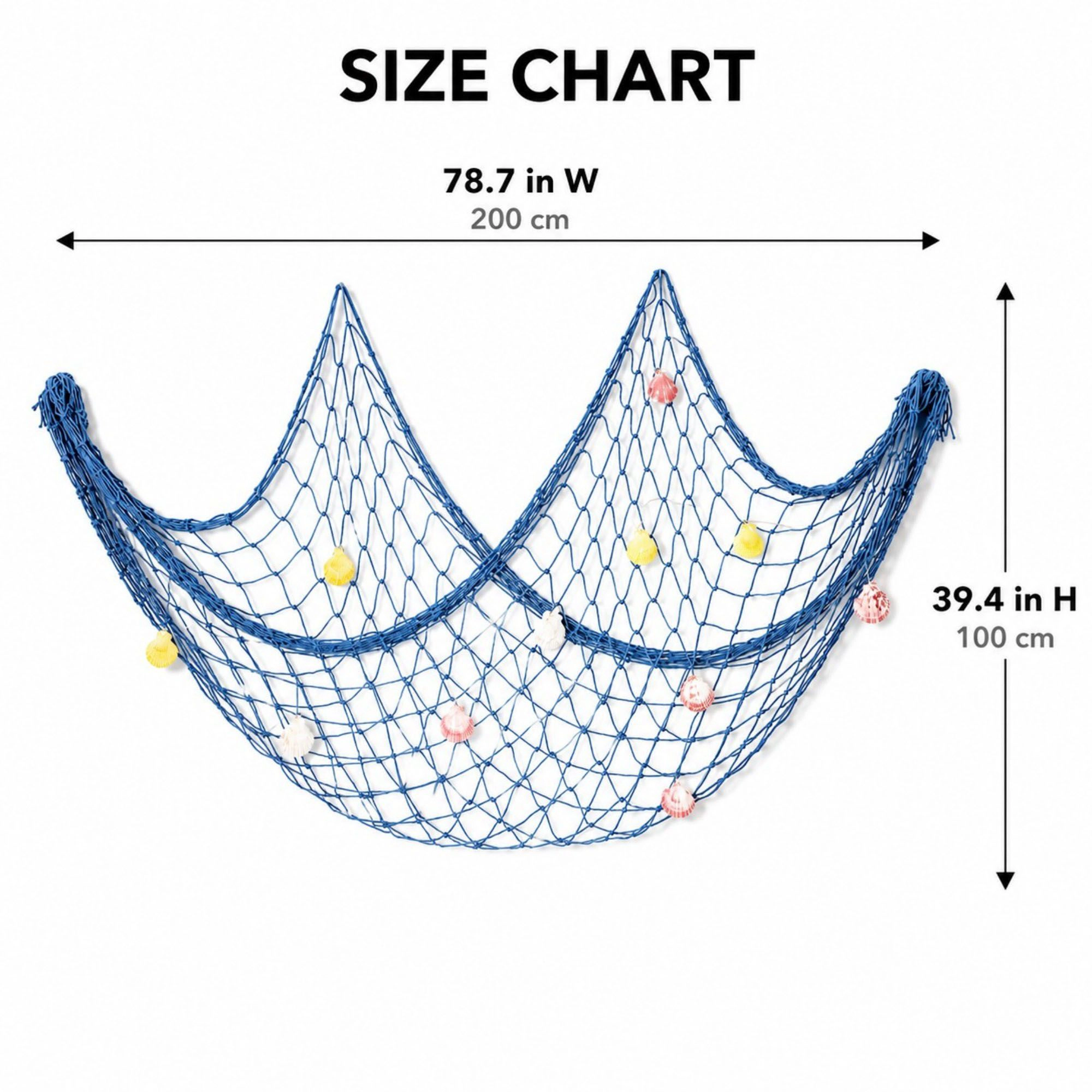 Alilang Unisex Decorative Fishing Net Wall Hanging Nautical Coastal Photo Display Decor