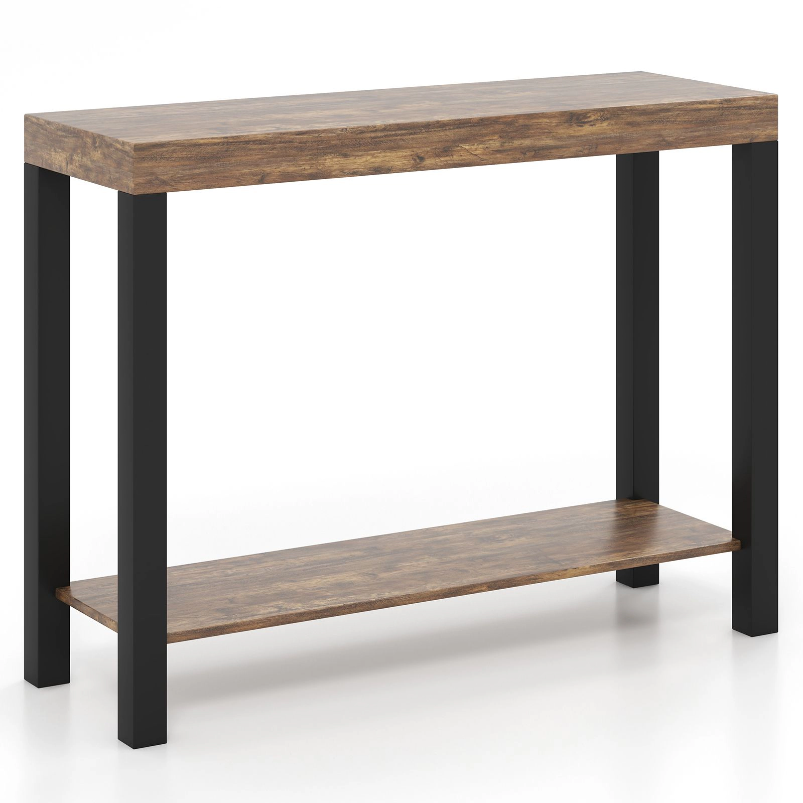 SlickBlue Rustic Bar Table with Storage Shelf and 48 Inch Long Wood Top