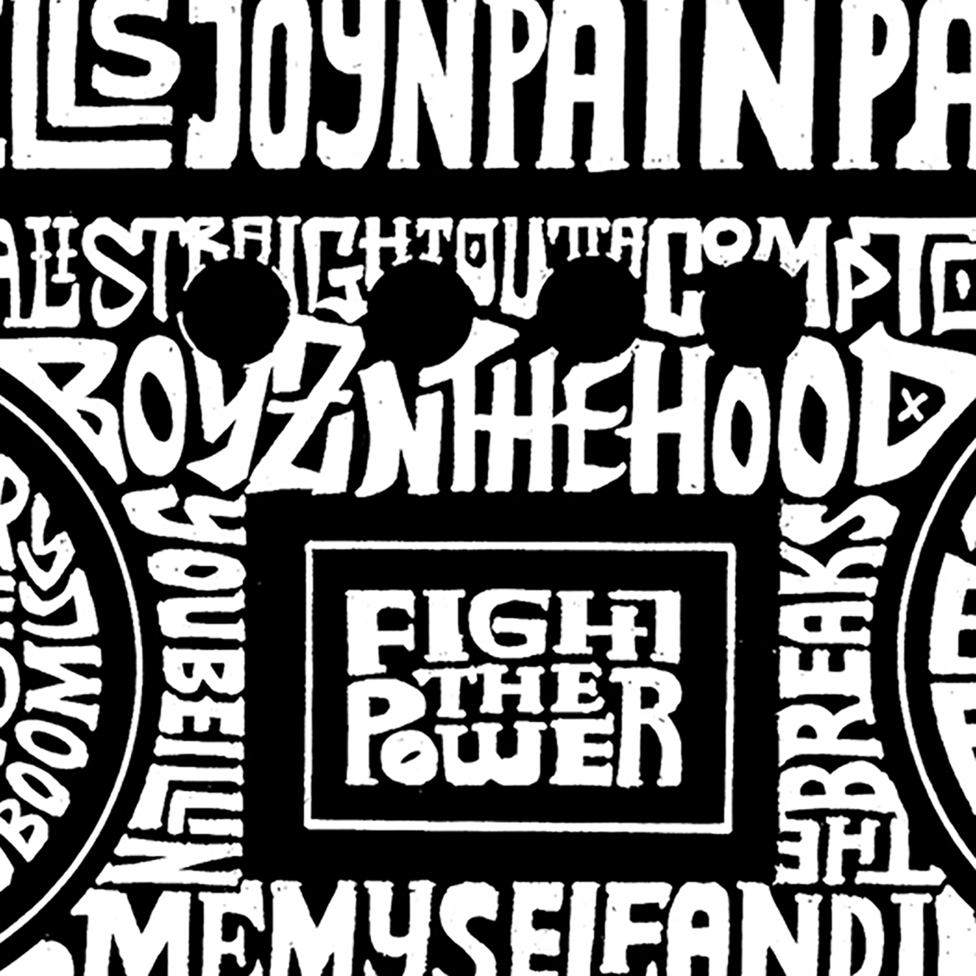 LA Pop Art Greatest Rap Hits of The 1980's - Men's Word Hooded Sweatshirt