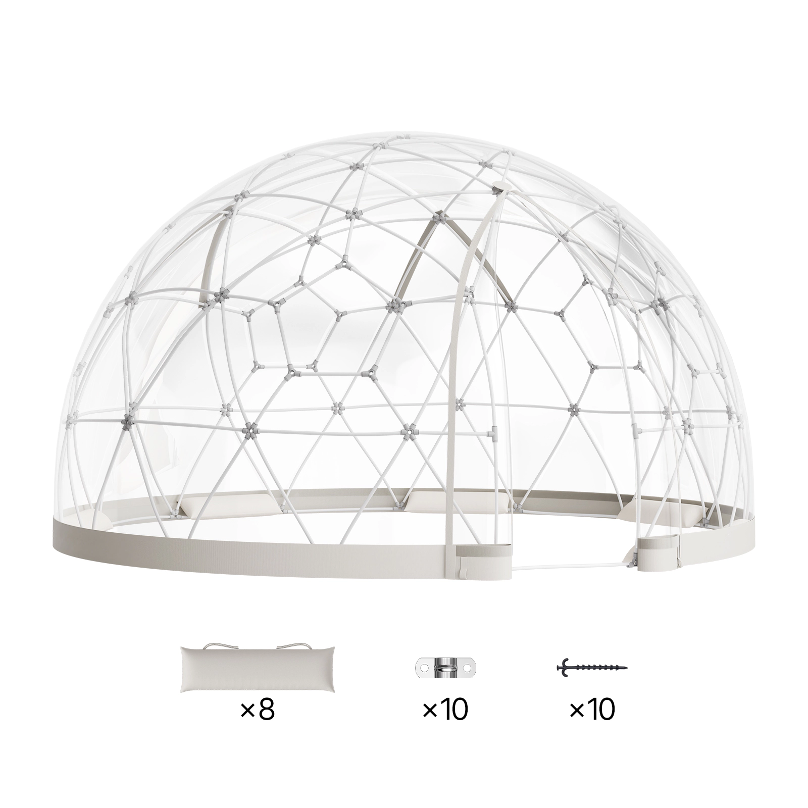 HONGGE Garden Dome Igloo Outdoor Clear Bubble Tent for Weatherproof Geodesic Dome Greenhouse with Window PVC Igloo Tent