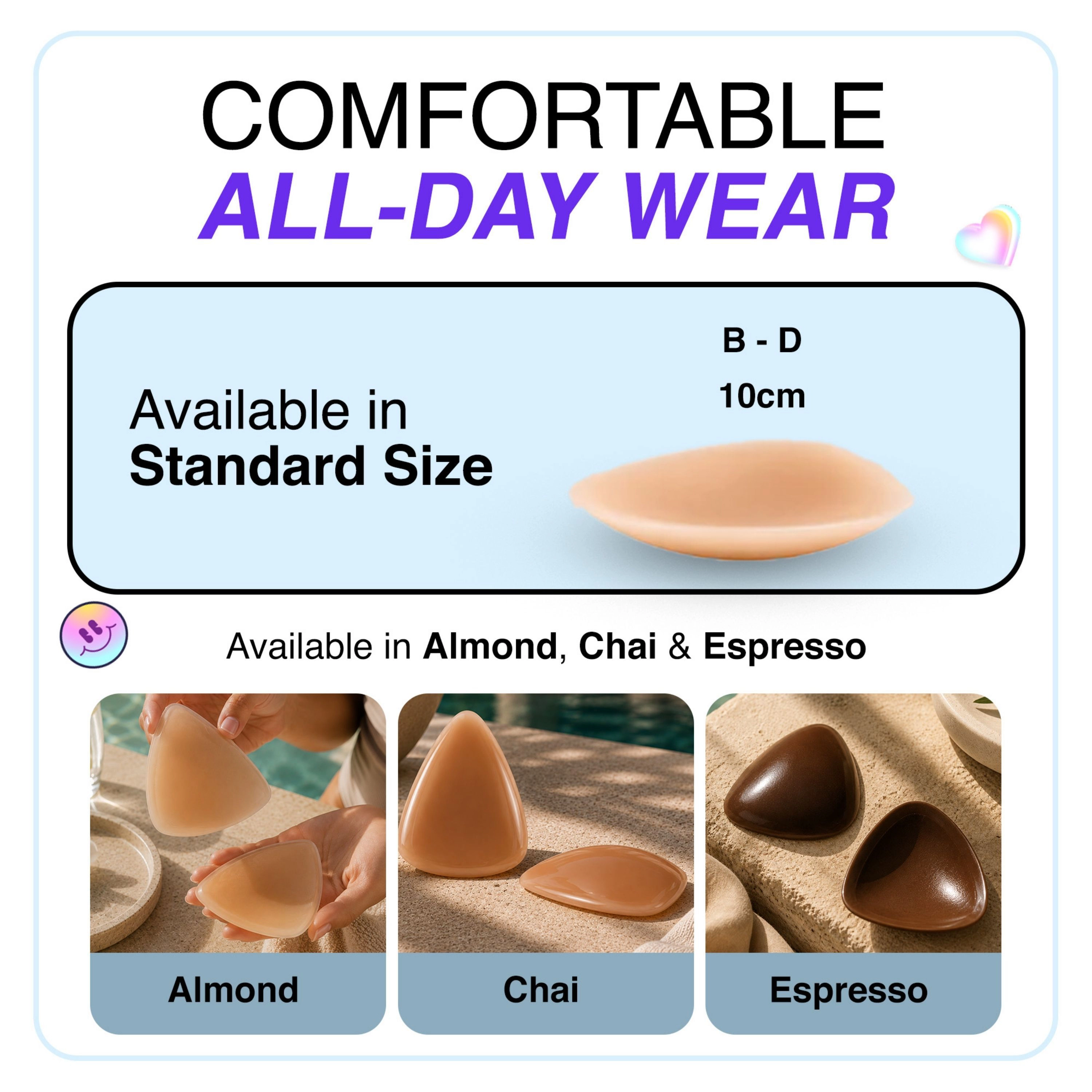 LECHERY Women's Allstick Triangle Nipple Covers Reusable Sticky Silicone Adhesive Pasties