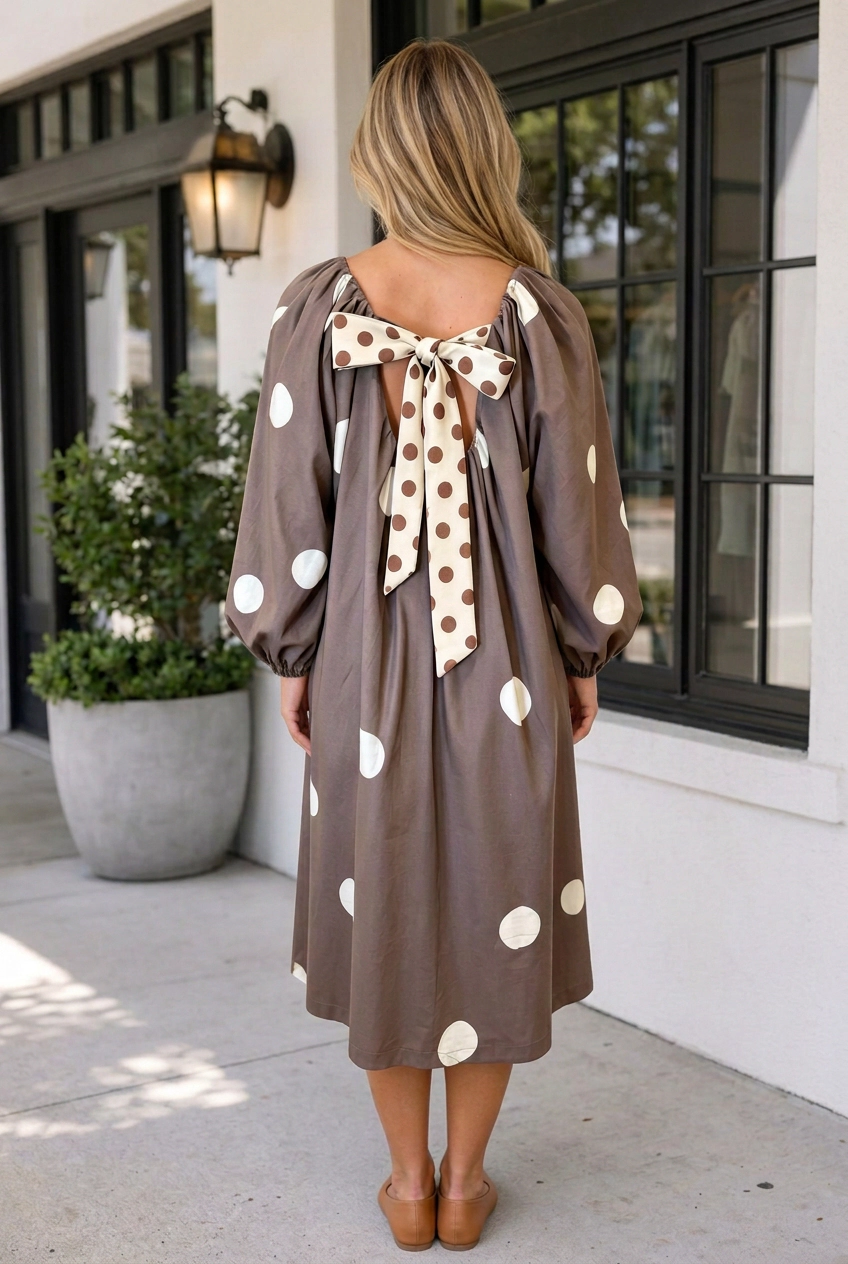 Threaded Pear Women's Danah Long Sleeve Midi Dress