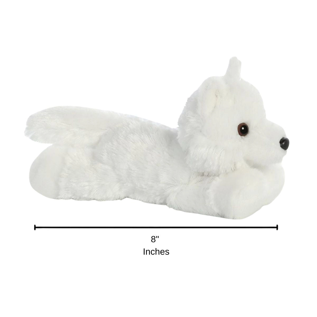 Aurora Mini Flopsie White Wolf 8-Inch Stuffed Animal Plush