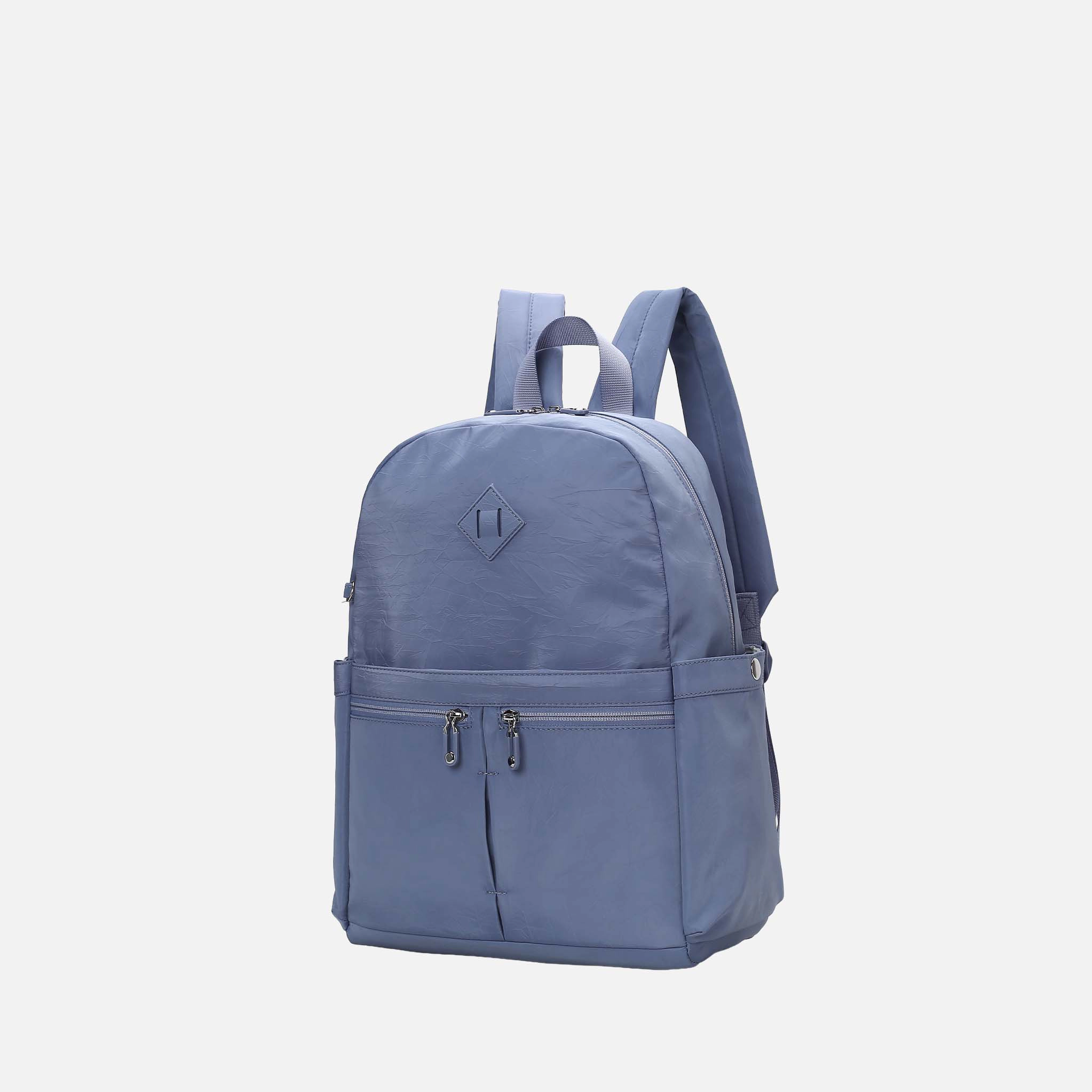 Mia K Collection Tatum Backpack - Textured Nylon Travel with Laptop Compartment