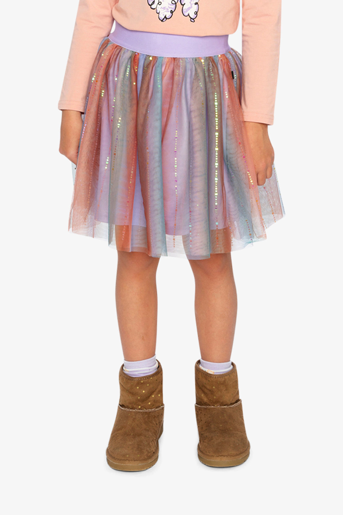Deux par Deux Girls Sparkle Gradient Mesh Skirt