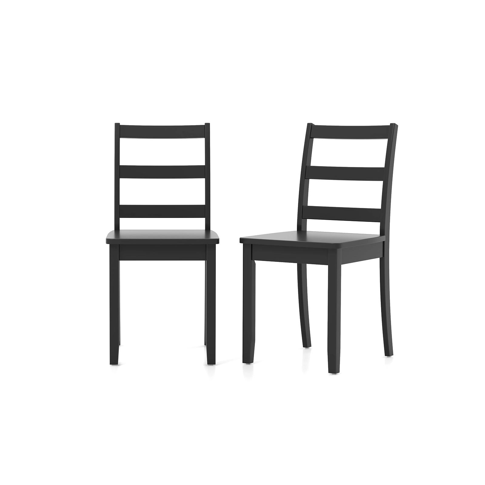LJG Set of 2 Wood Dining Chairs with Solid Rubber Legs