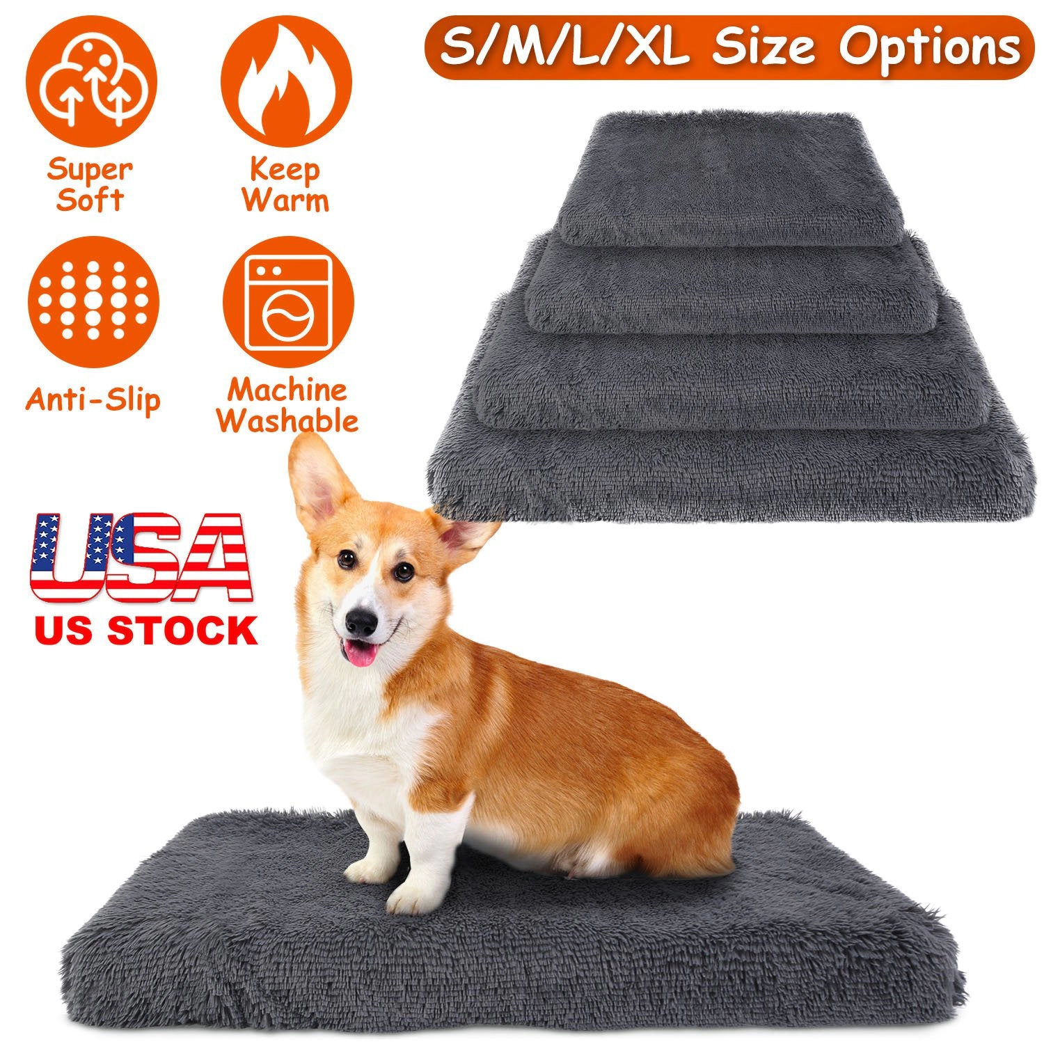 GBruno Plush Non-Slip Dog Bed Cushion Mat