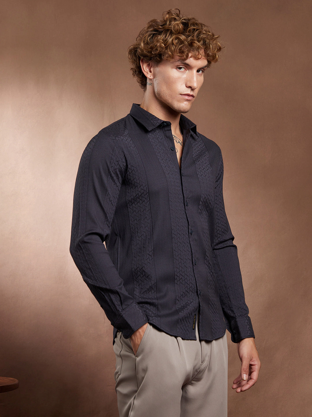 Cahoot Men's Tactile-Panel Shirt