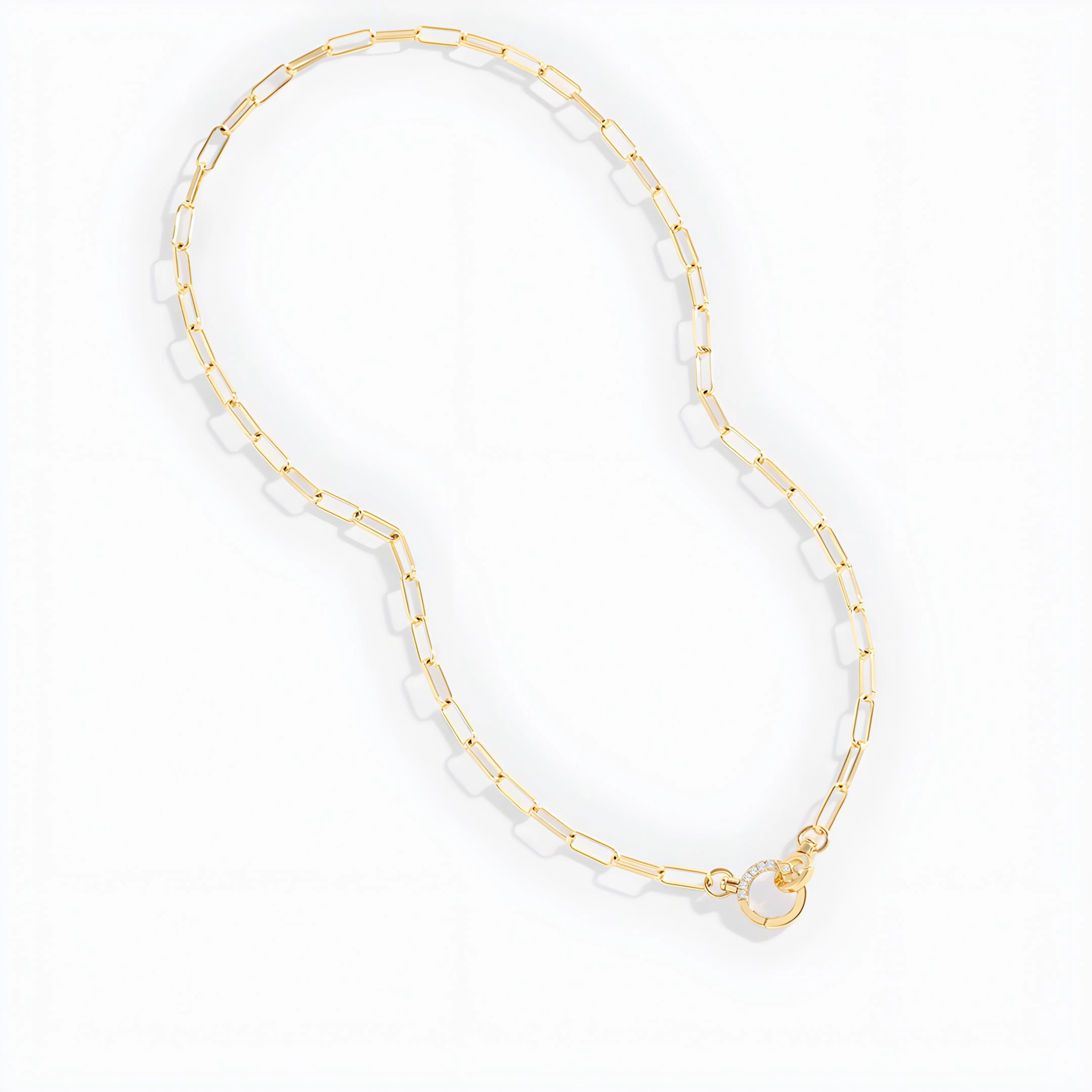 Mint & Lily Women's Pave Paperclip Necklace