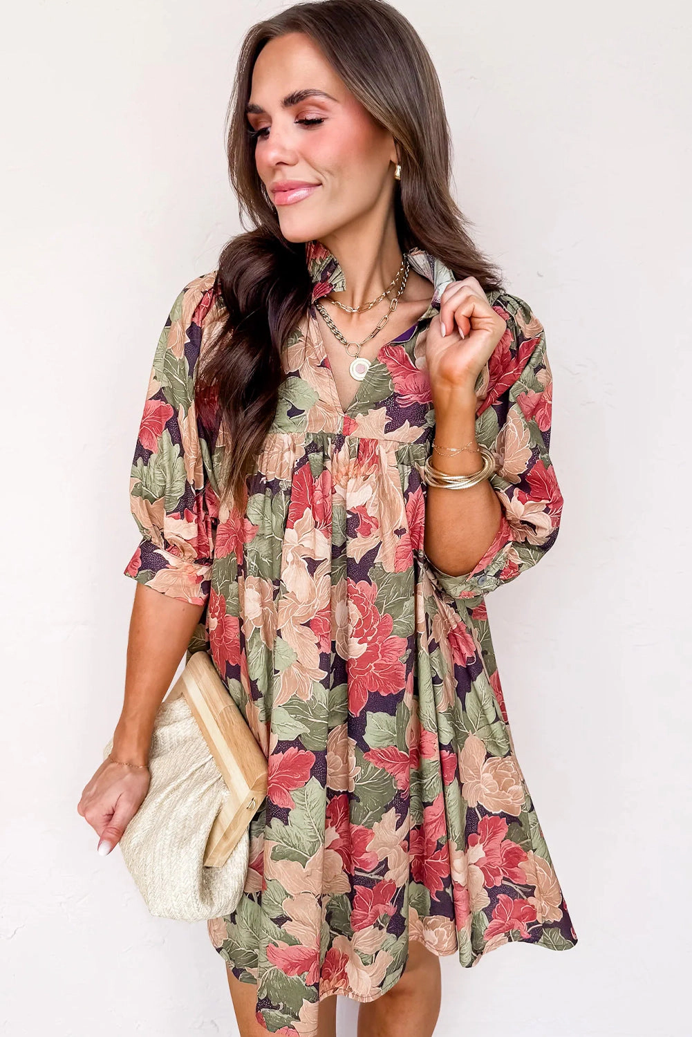Threaded Pear Women's Annika Half Sleeve Mini Dress