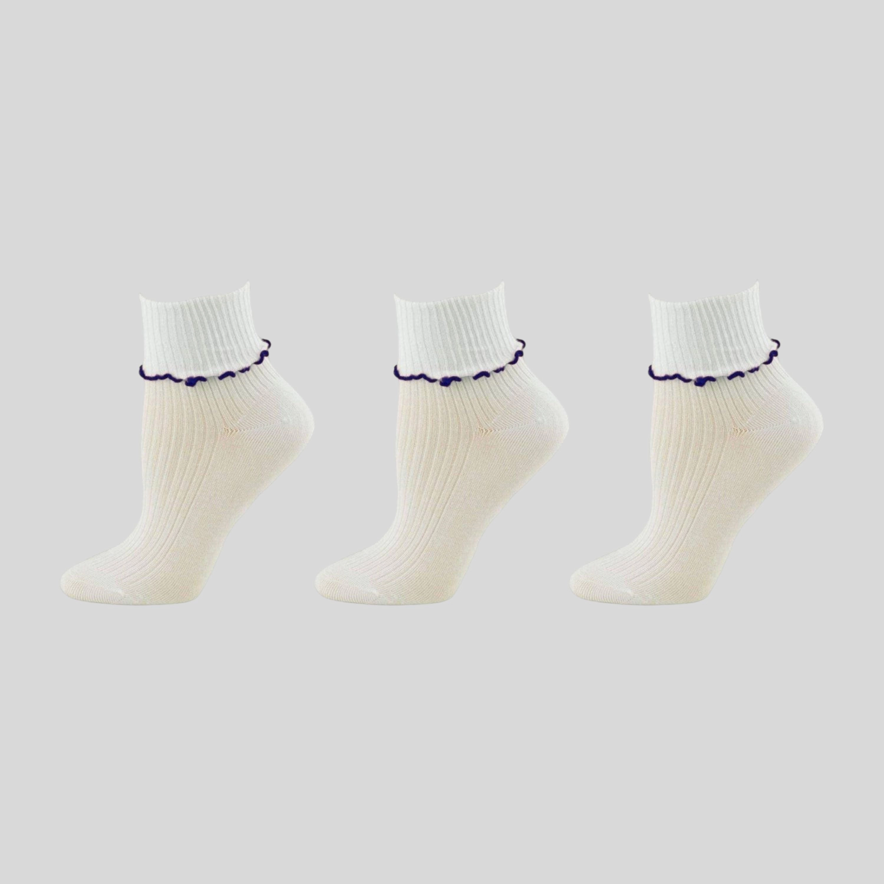 Wear Sierra Girl's Turn Cuff Lettuce Edge Socks