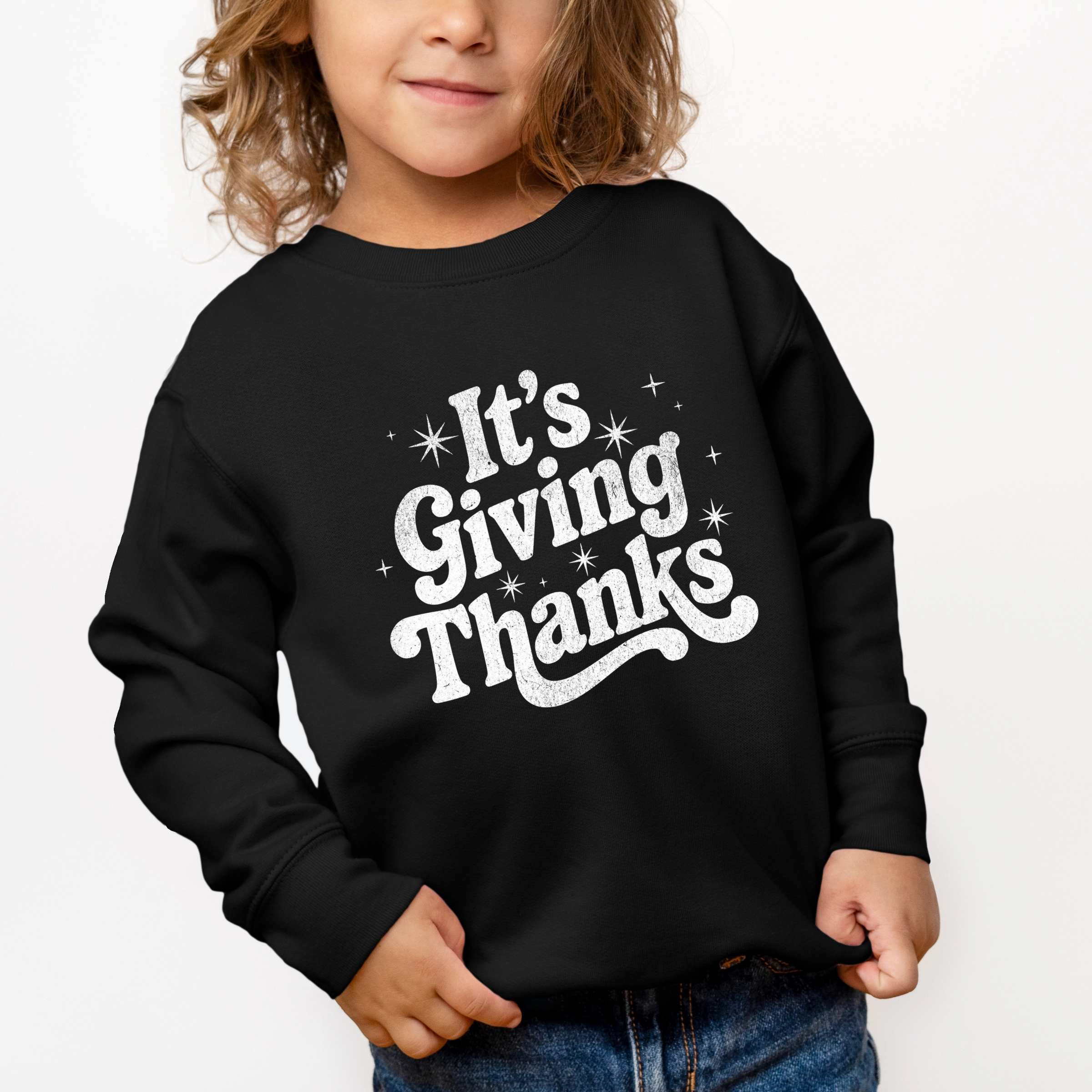 The Juniper Shop - Toddler Graphic Sweatshirt Its Giving Thanks
