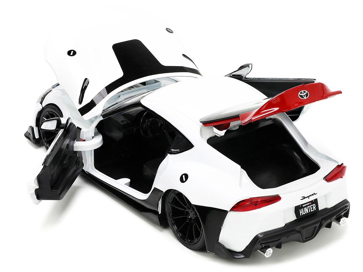 Jada 2020 Toyota Supra White and Rick Hunter Diecast Figurine "Robotech" "Hollywood Rides" Series 1/24 Diecast