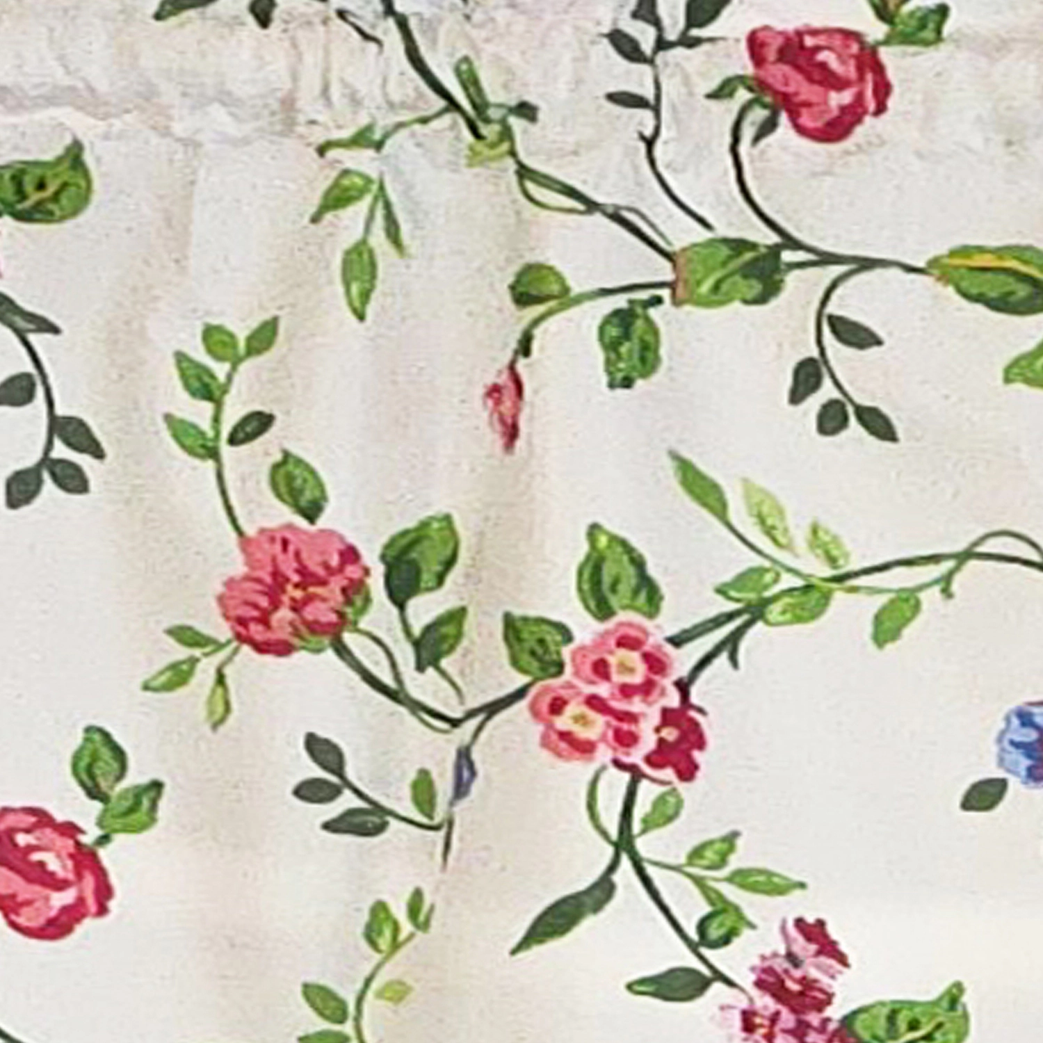 RLF Home 100% Cotton High Quality English Ivy Tailored Window Valance with 1.5" Rod Pocket 50" W X 12" L Spring