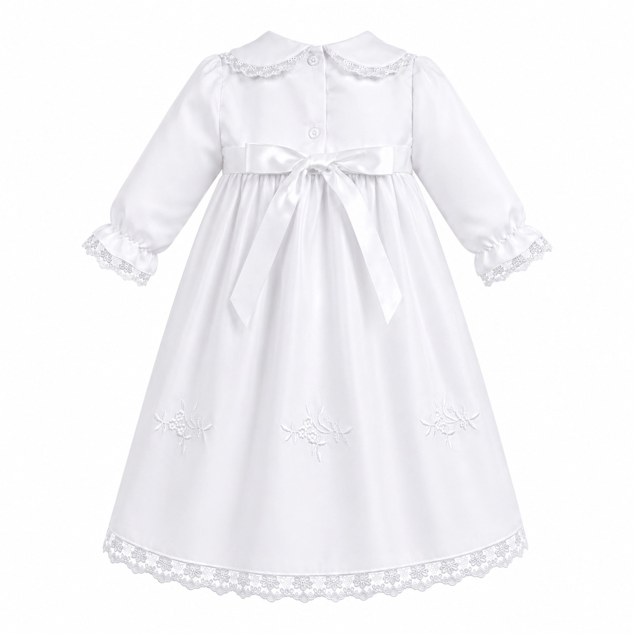 Laurenza's Baby Girls Long Sleeve Baptism Gown