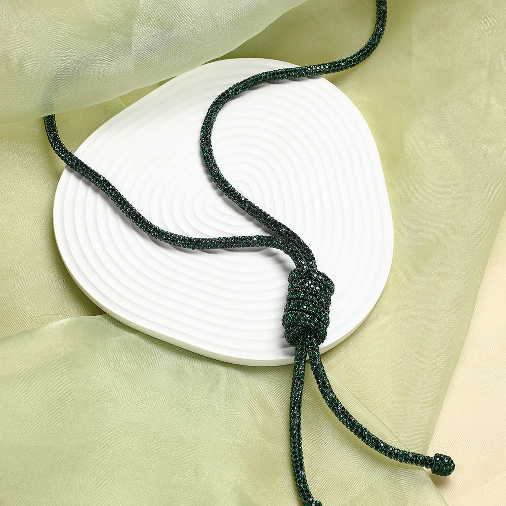 SOHI Women's Emerald Green the Jingle Sautoir Necklace