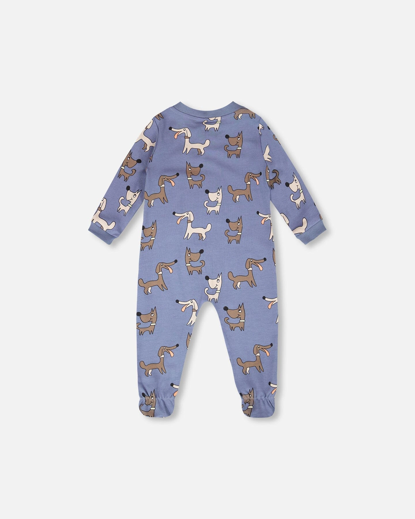 Deux par Deux Boys Organic Cotton Full-Length Zip Dog Print One-Piece Pyjama