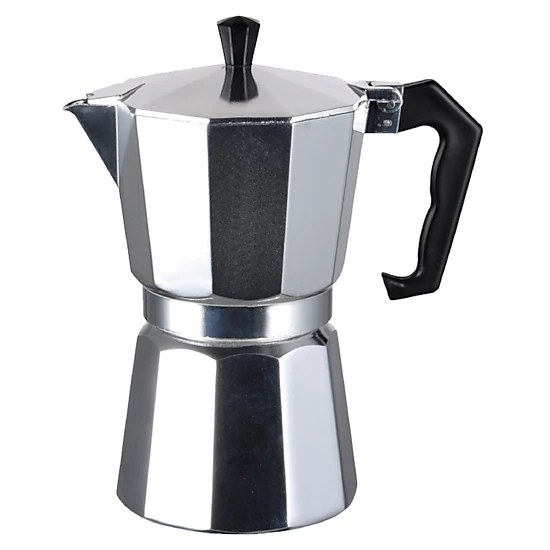 J&V TEXTILES 100% Aluminum Stovetop Espresso and Coffee Maker, Moka Pot for Classic Italian and Cuban Café Brewing