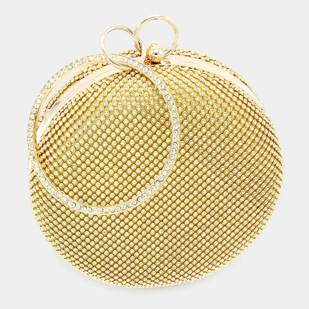 FASHNZFAB Bling Round Evening Tote / Crossbody Bag
