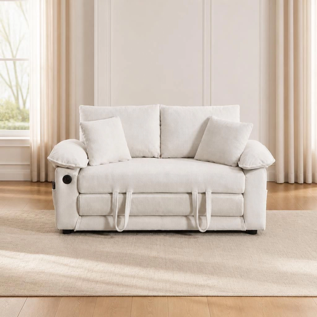 GOODSILO Convertible Chenille Upholstered Sofa Bed Functional Seating