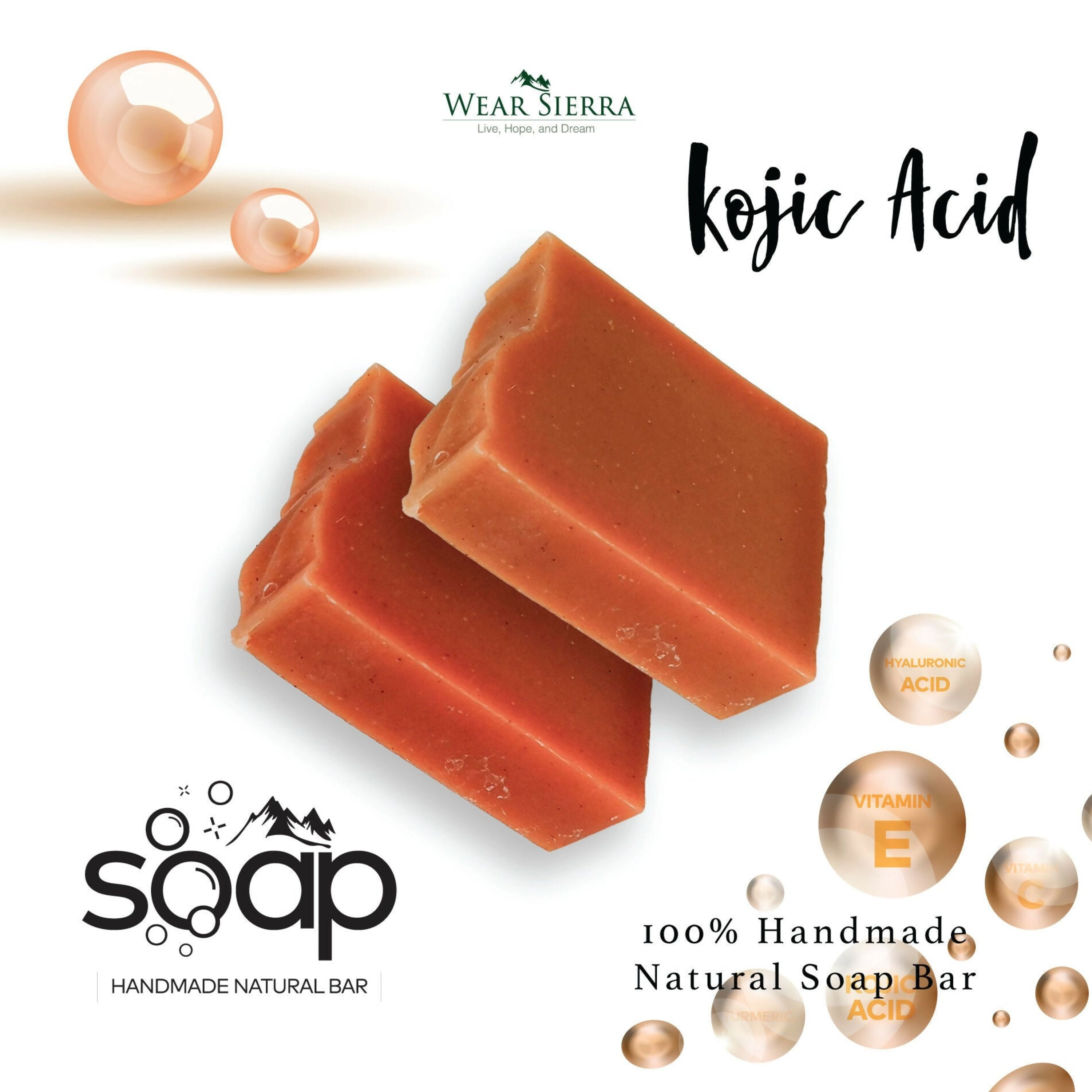 Wear Sierra Kojic and Hyaluronic Acid Bar Soap Pack Of