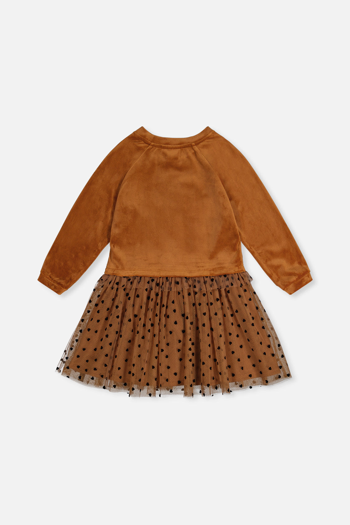 Deux par Girls Polka Dot Mesh Bi-Material Dress with Sequin Crossbody Bag