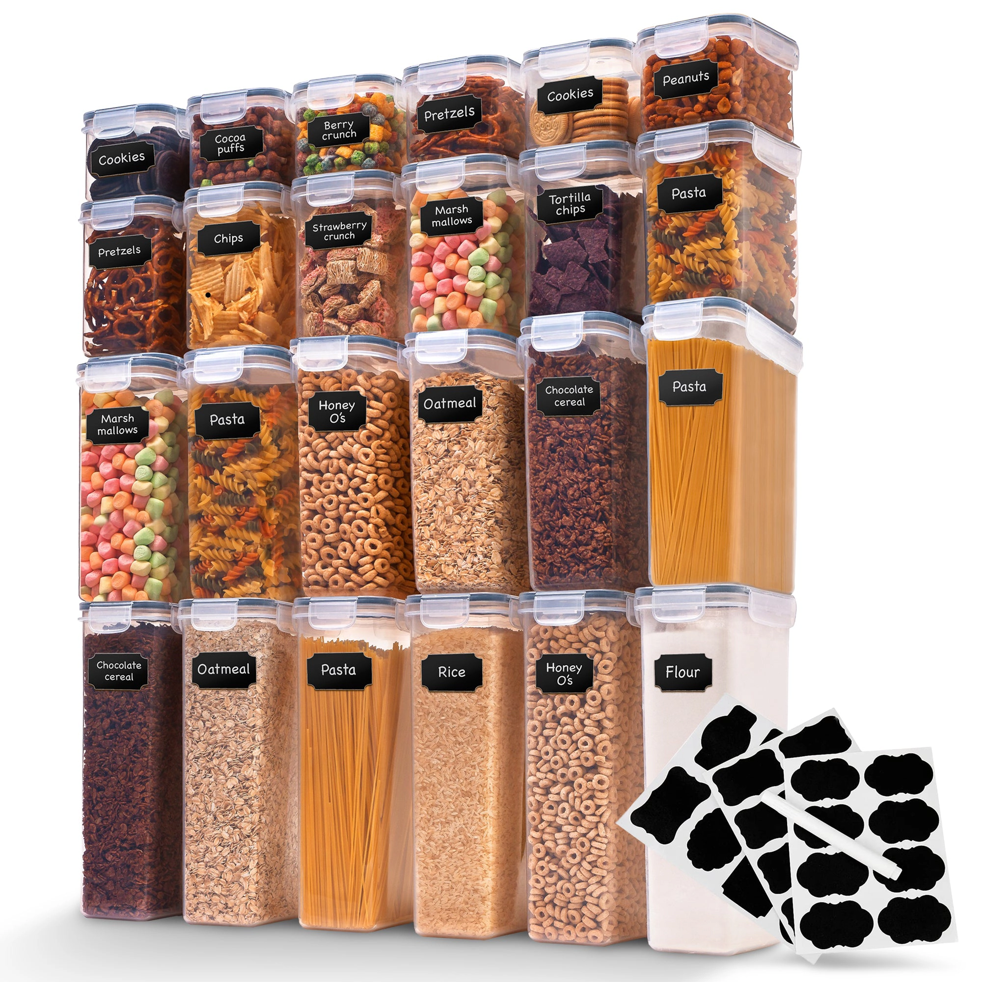 Cheer Collection Air Tight Food Storage Container, 24 Pack for Home Kitchen Use