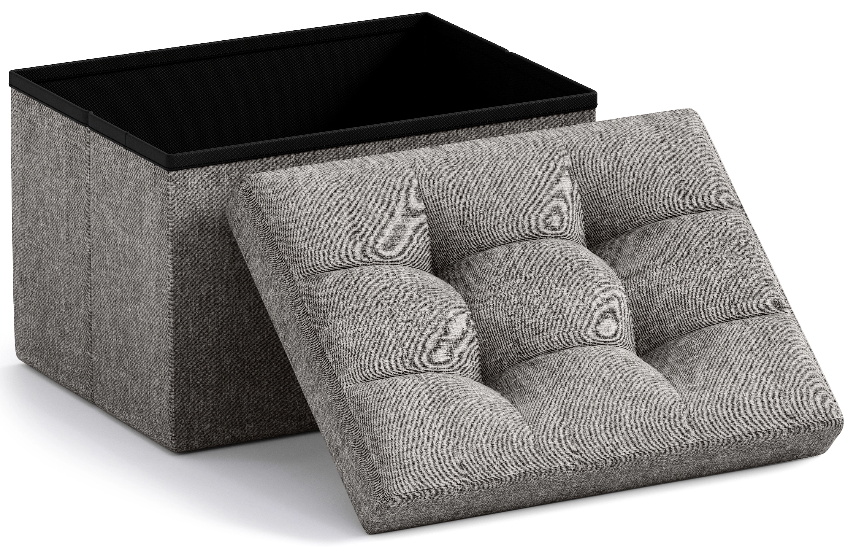 Ornavo Home Collapsible Small Rectangle Footrest Storage Ottoman - 12 x 16