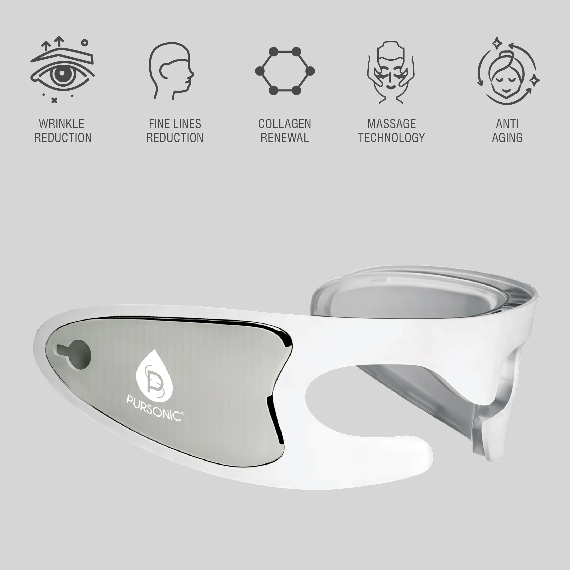 Pursonic Women's LED Light Therapy Anti-Aging Skincare System with Eye Mask, Face Device & Neck Plate
