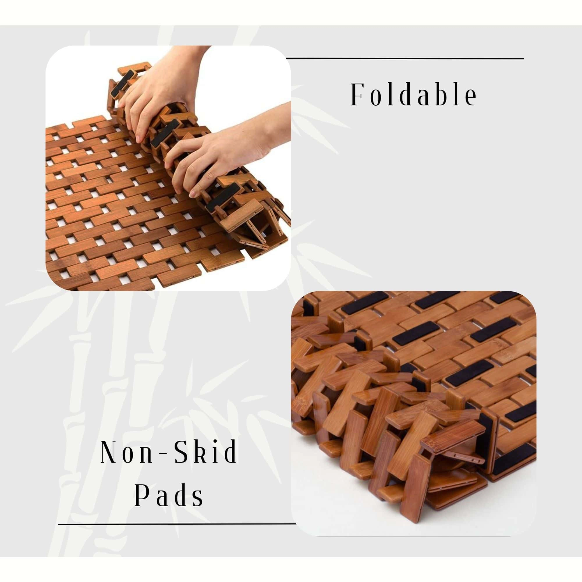 Evideco French Home Goods Bamboo Duckboard Bath Mat, 16 x 40 inches - Natural