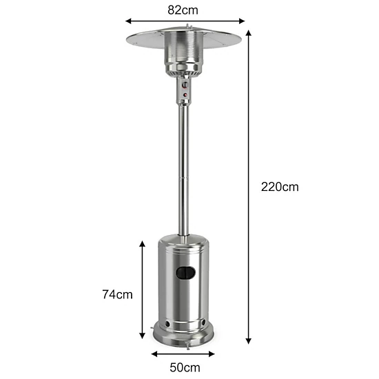 SUGIFT 50000-BTU Silver Stainless Steel Standing Propane Patio