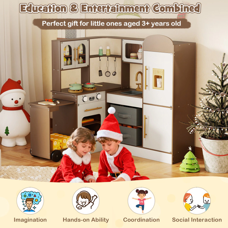 Hivvago Corner Kitchen with Lights and Sounds for Kids Ages 3+