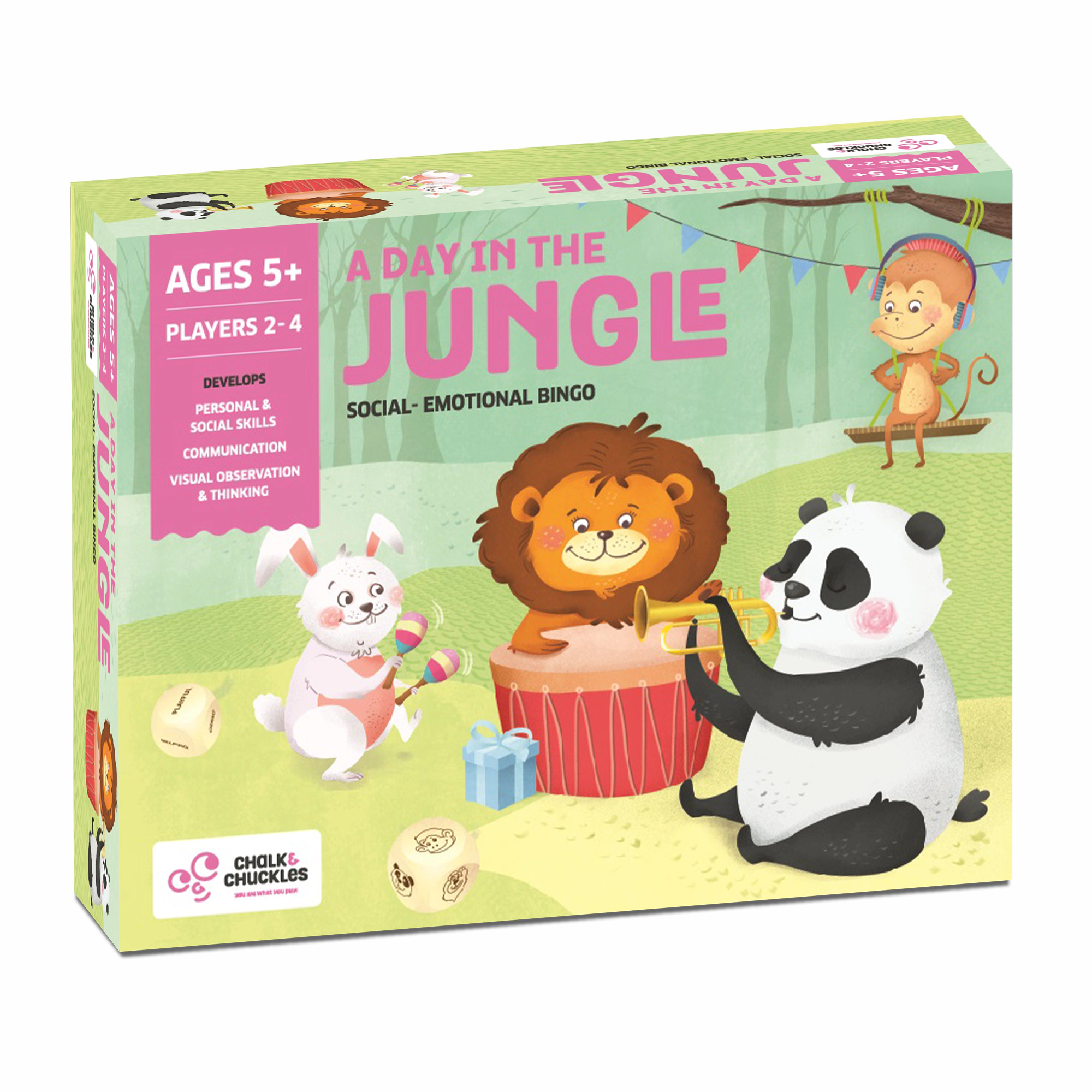Chalk & Chuckles A Day in the Jungle Matching Game - 2-4 Players