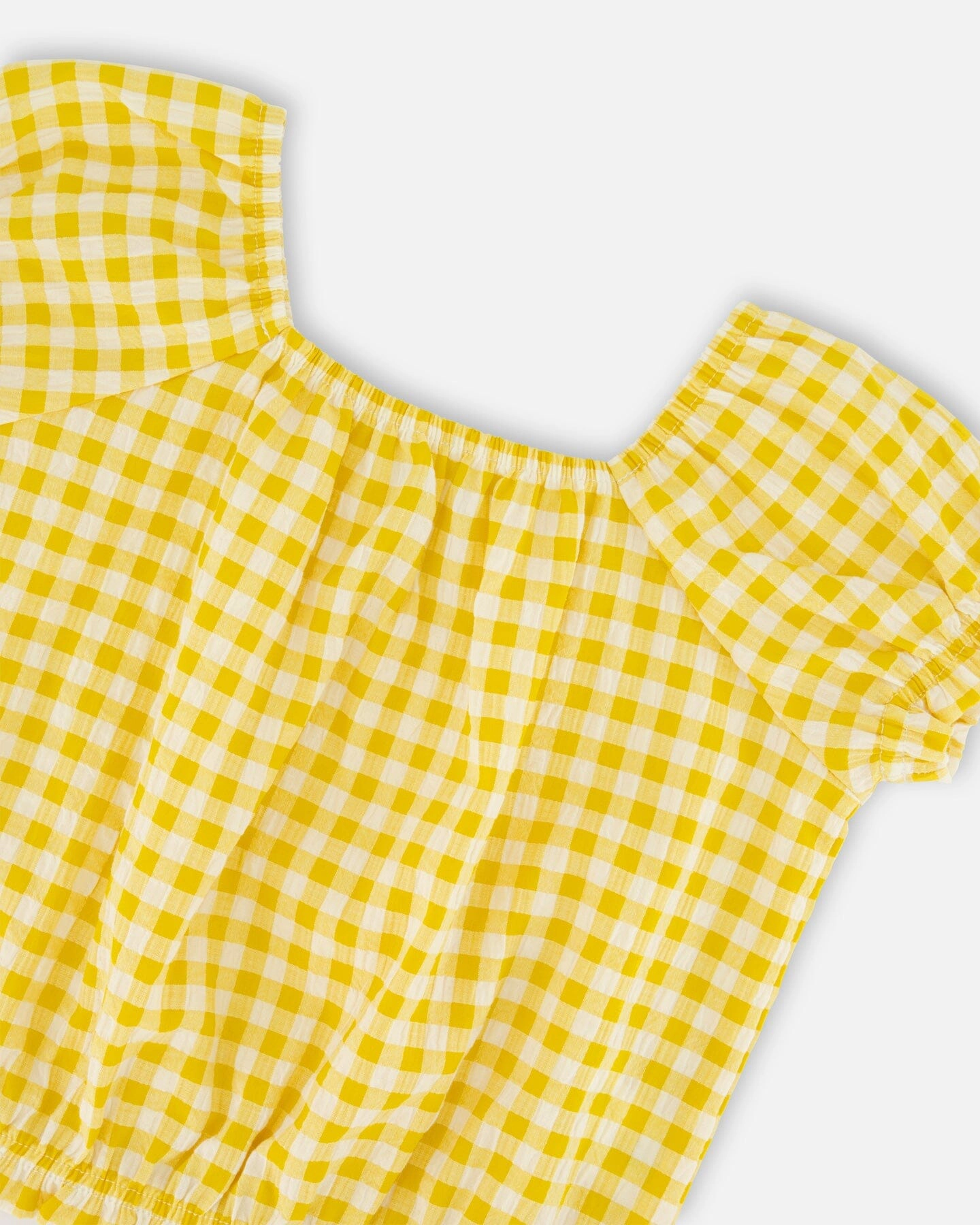 Deux par Girls Peasant Top Gingham