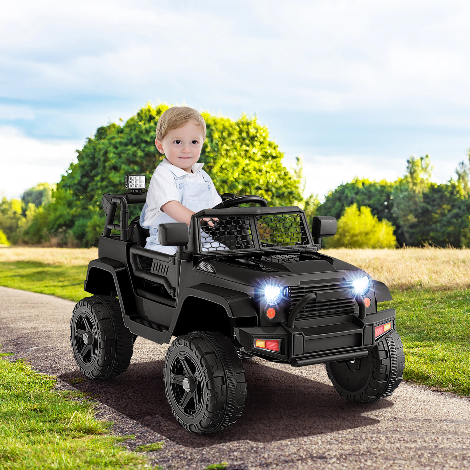 Costway 12V Kids Ride On Truck Car Electric Vehicle Remote w/ Music & Light Pink