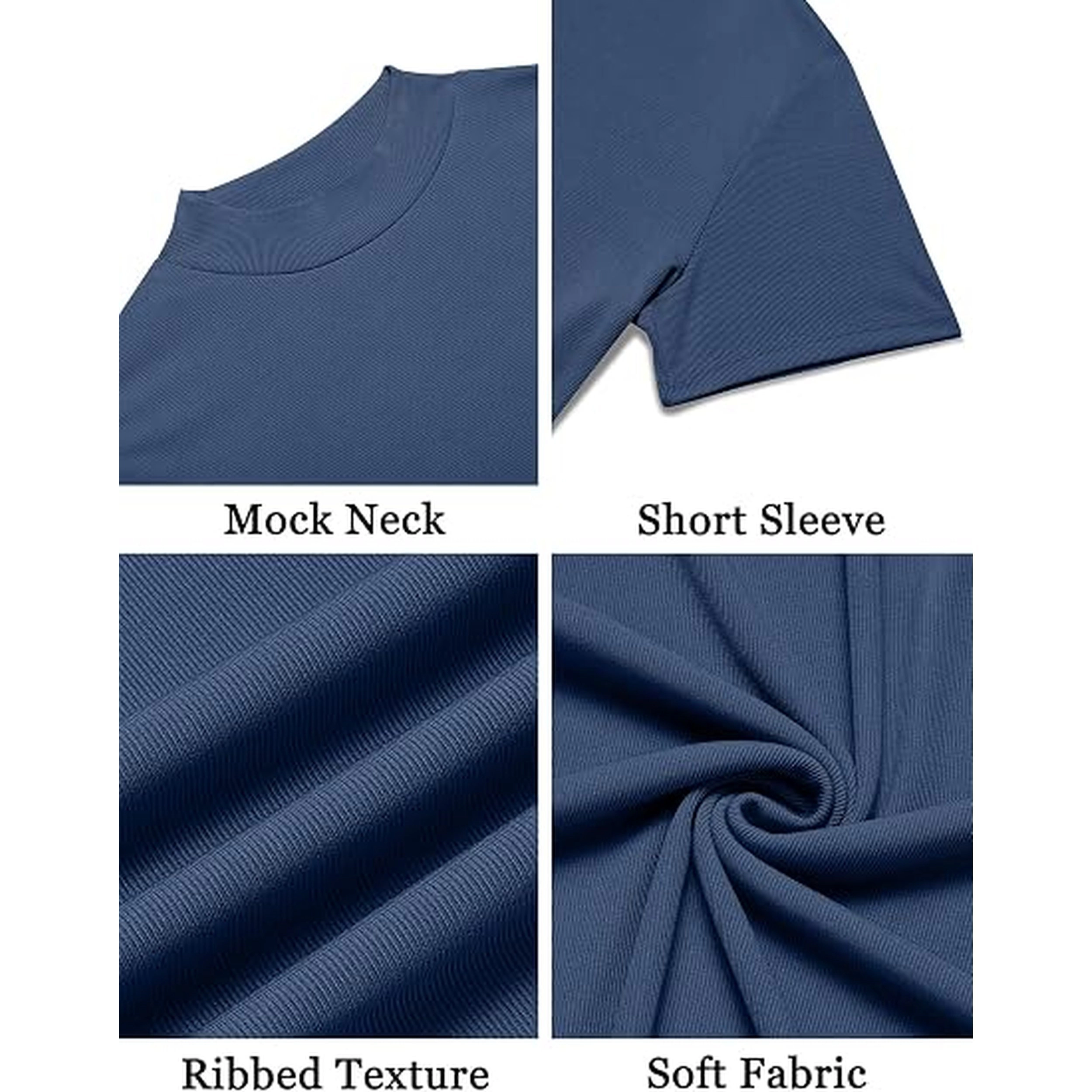 COOFANDY Men's Slim Fit Short Sleeve Mock Neck T-Shirt