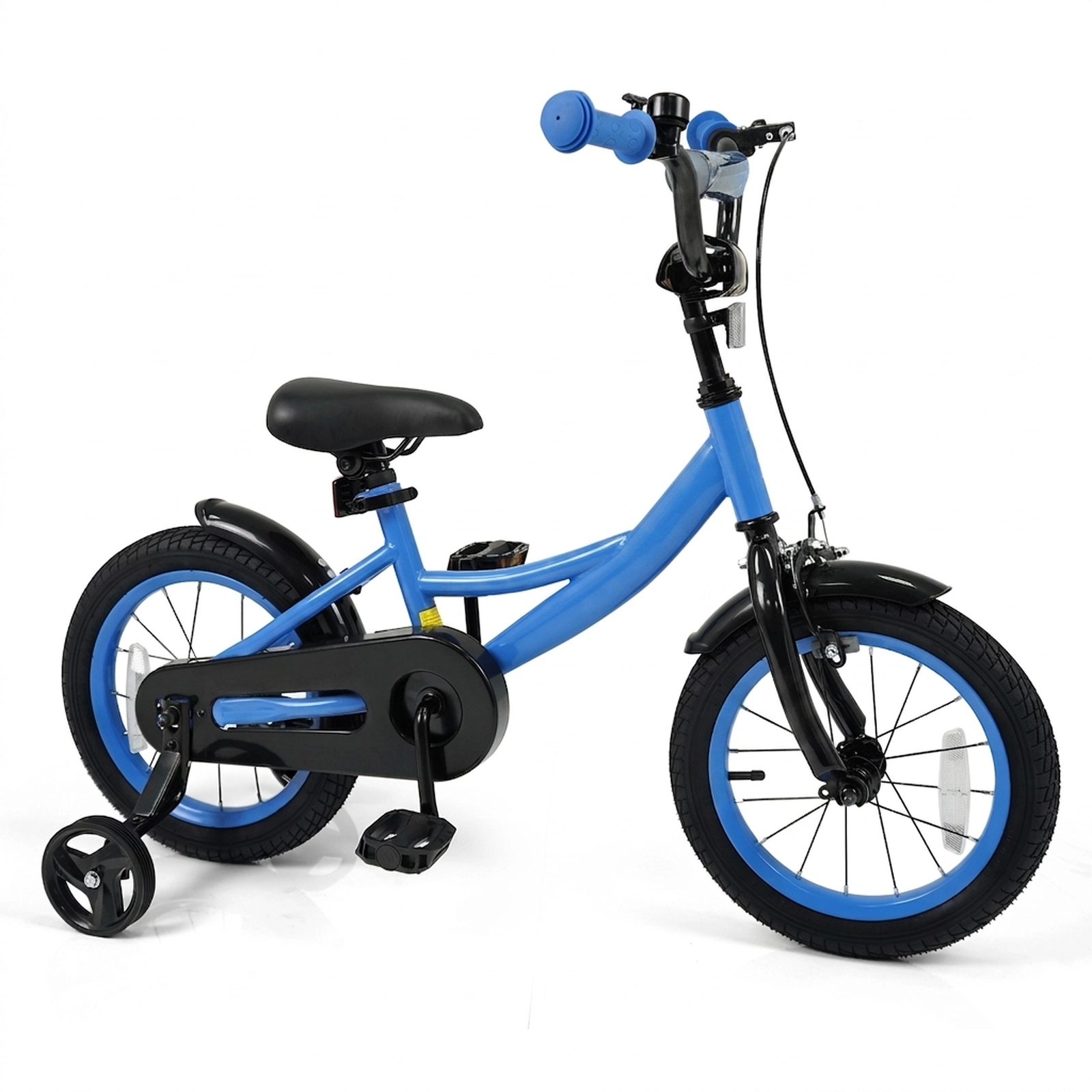 SUGIFT 14-in Kids Bicycle Removable Training Wheels & Adjustable Seat 145-lb Capacity Ages 3-5 Years Beige Black Blue