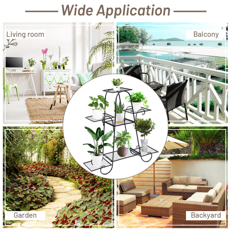 Hivvago 7-Tier Metal Plant Stand For Patio And Garden