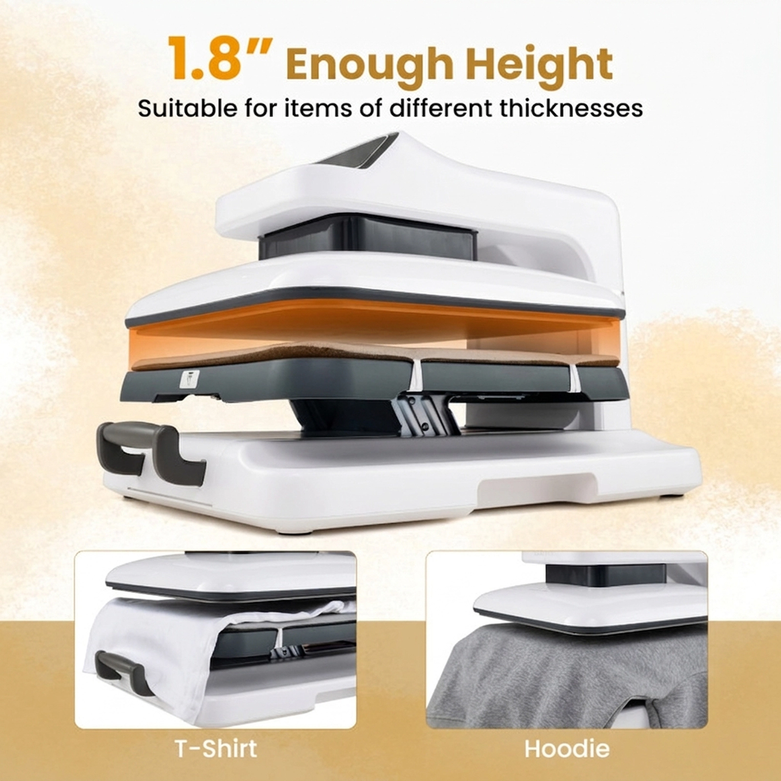 SUGIFT 1500W 15 x 15 in Auto-Release Heat Press with 5 Modes, 4 Pressure Levels and 999-Second Timer