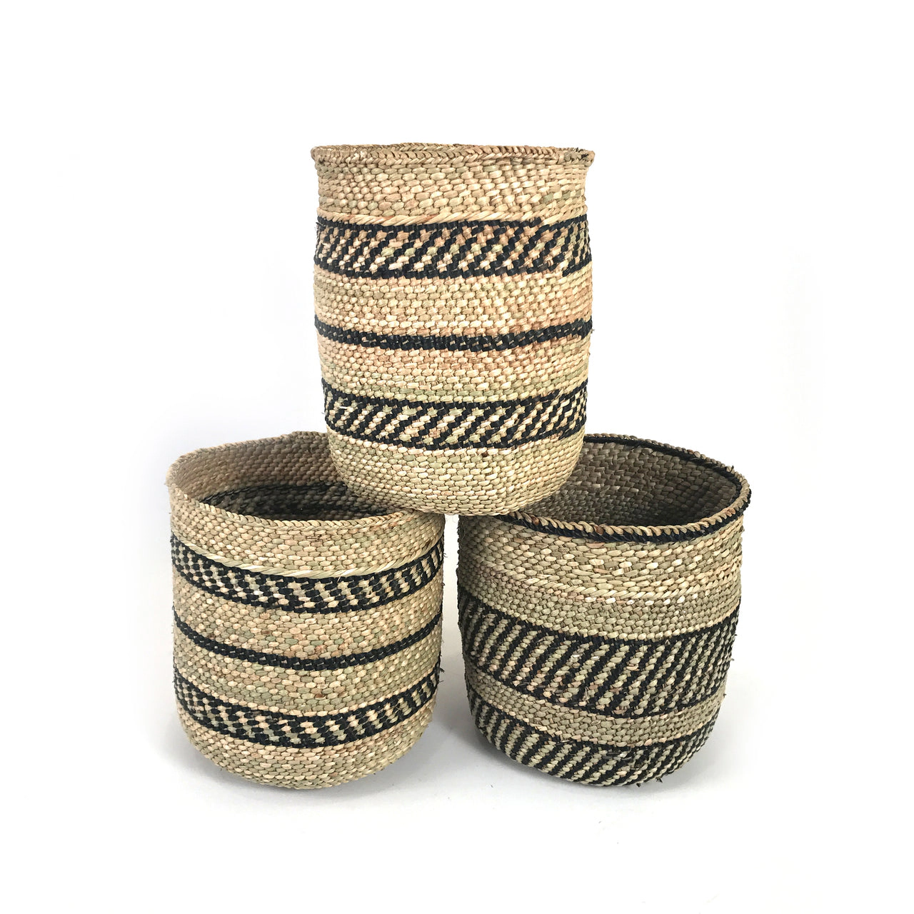 Mbare Iringa Woven Basket with Stripe