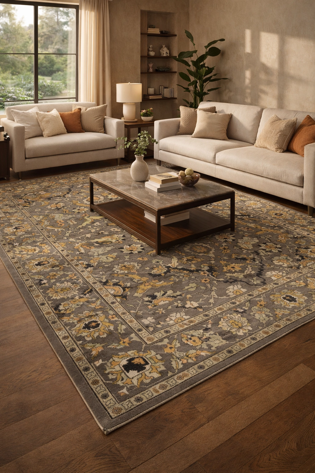 Magic Rugs Brown Floral 10X14 Chobi Serapi Oriental Rug