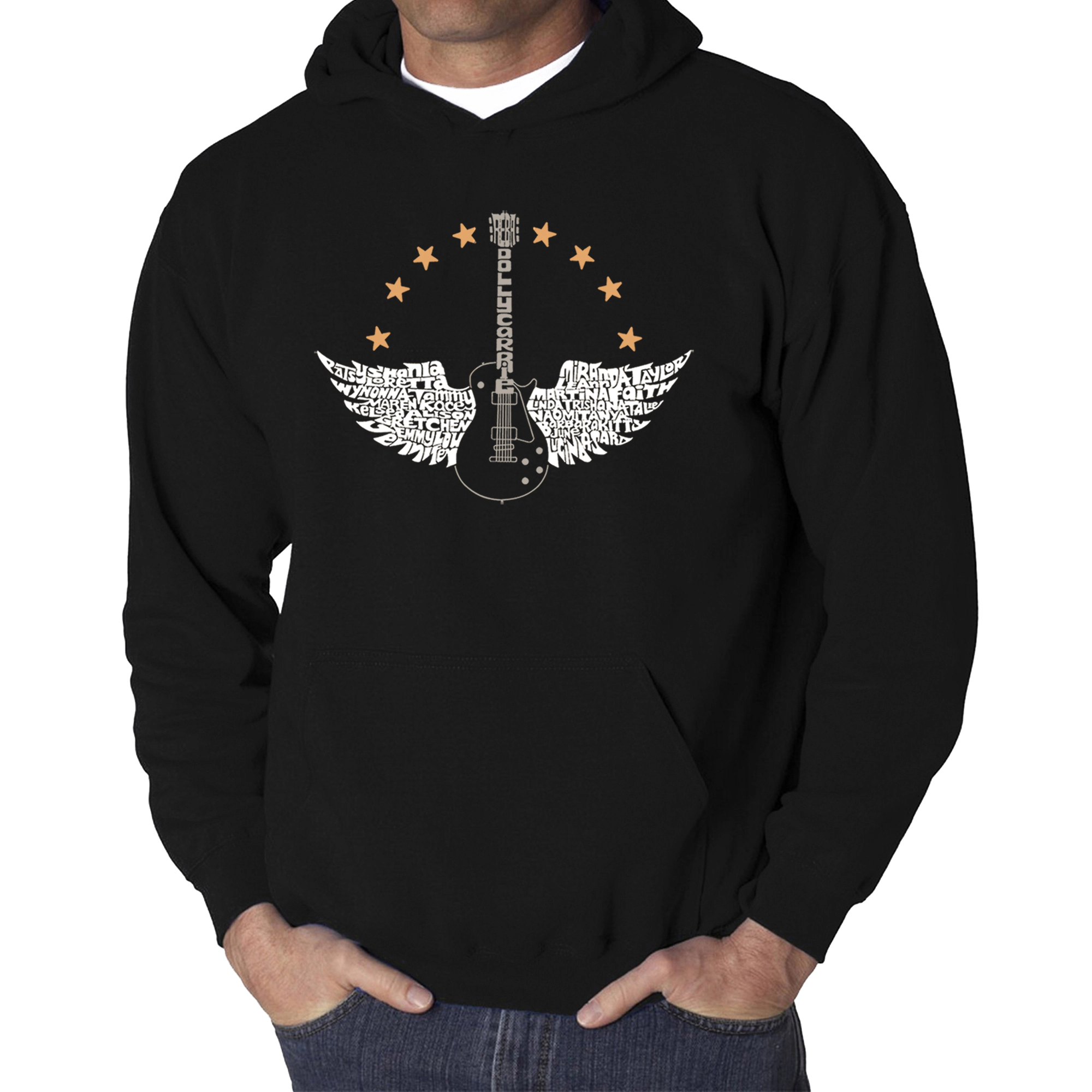 LA Pop Art Country Female Singers - Men's Word Hooded Sweatshirt