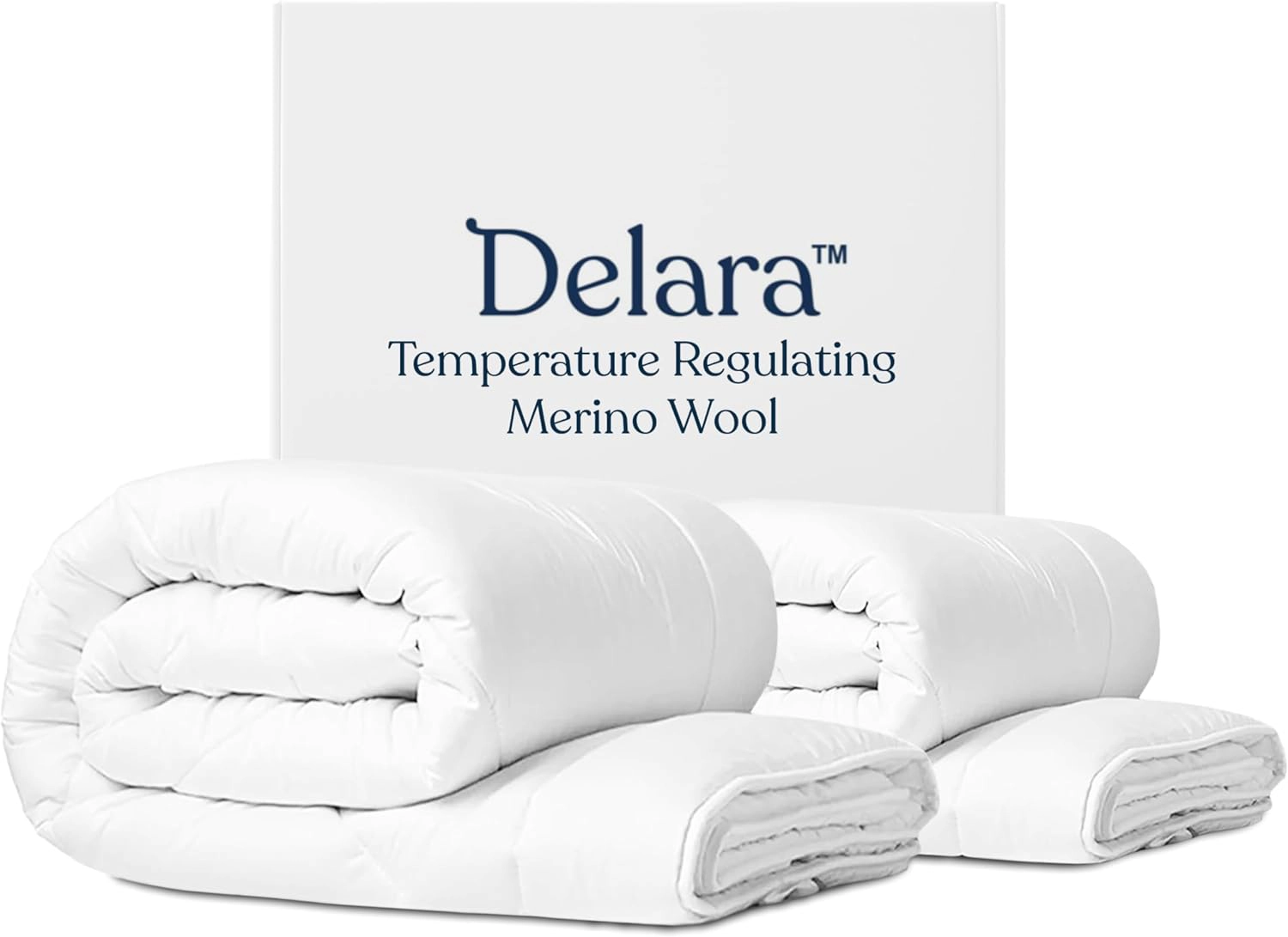 Delara Organic Merino Wool All-Season Comforter 500 GSM 400TC Cotton Shell OEKO-TEX & Woolmark Certified