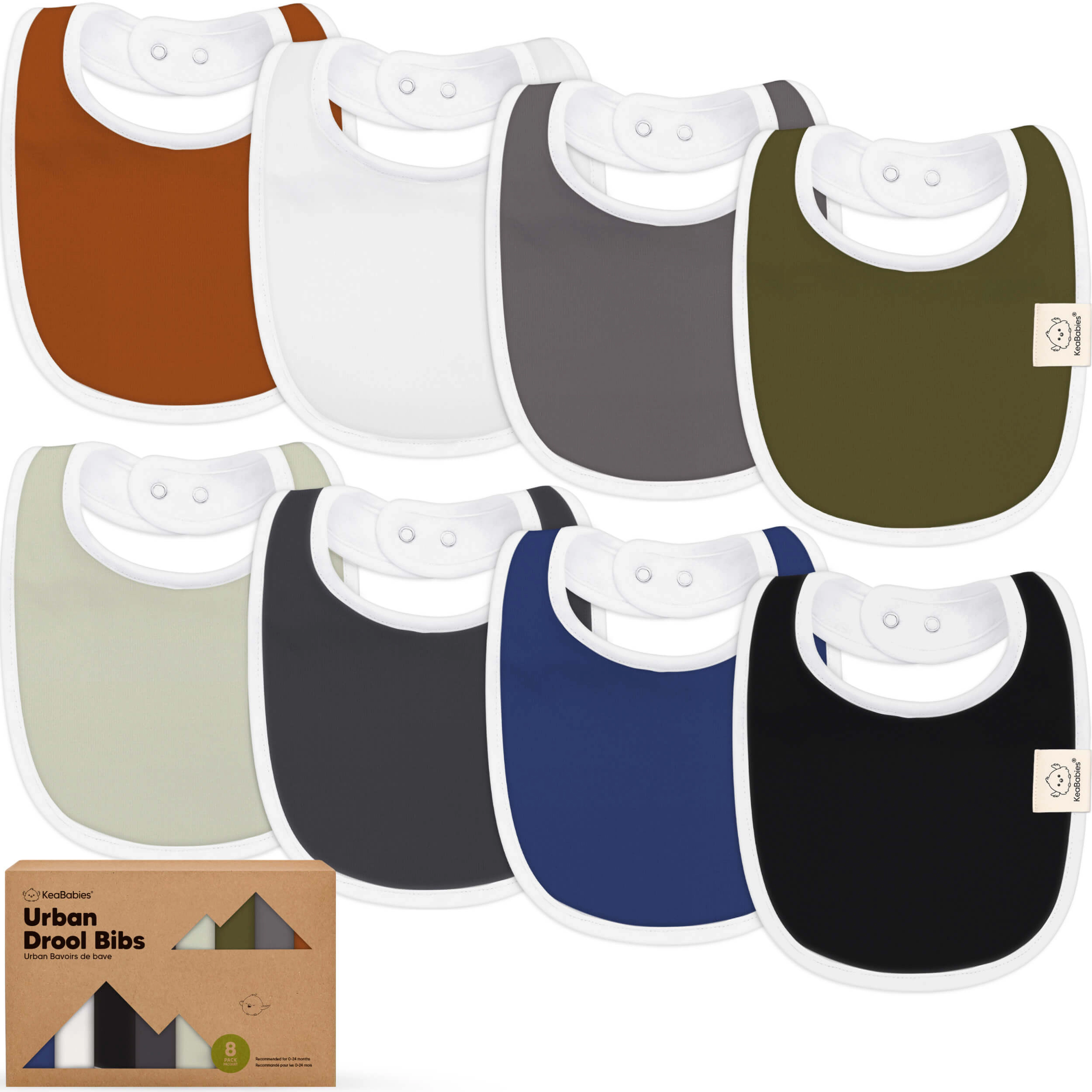 KeaBabies 8-Pack Urban Drool Bibs