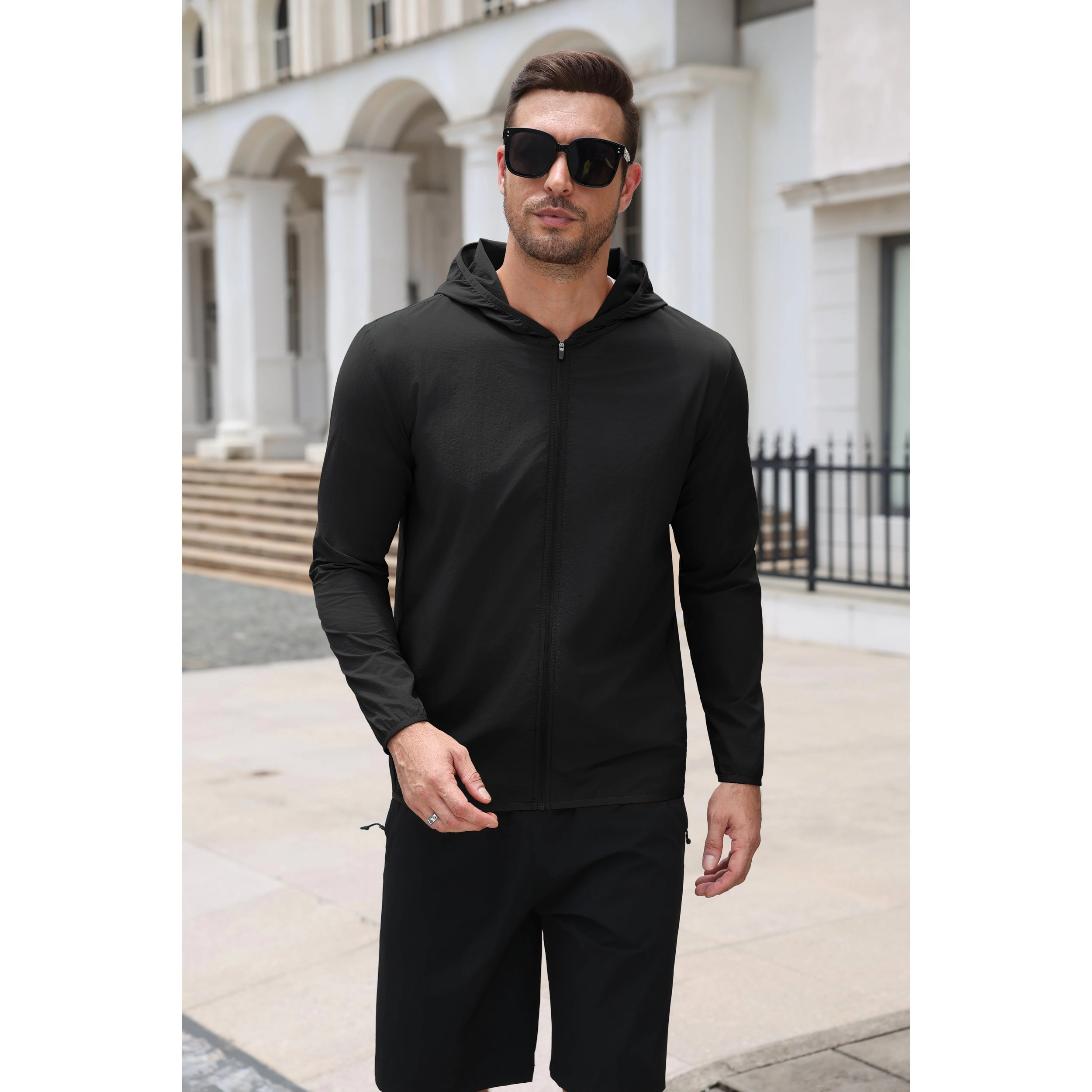 COOFANDY Men's Long Sleeve Full Zip Hoodie UV Jacket