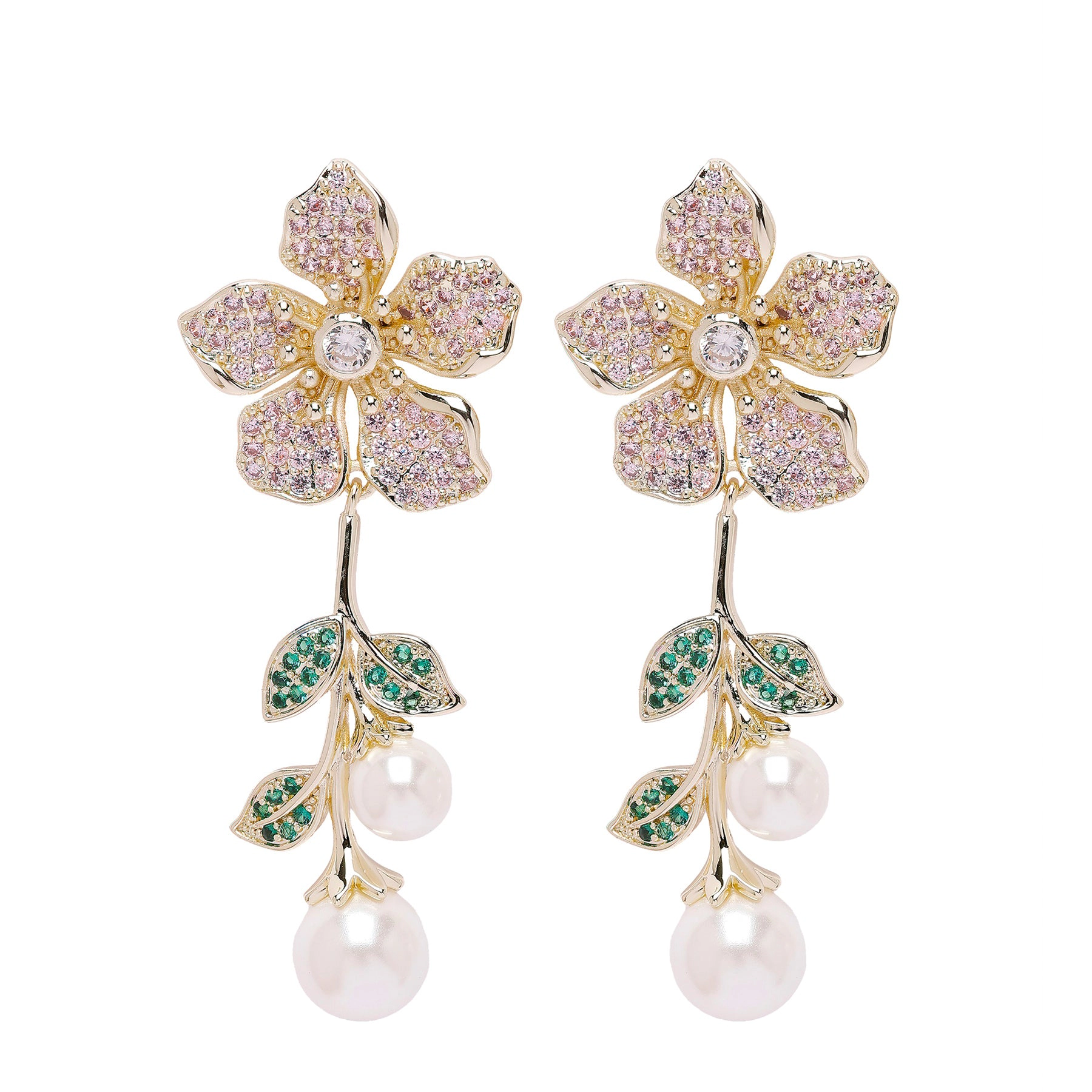 AGP PARIS Womens Diva Floral Drop Earrings