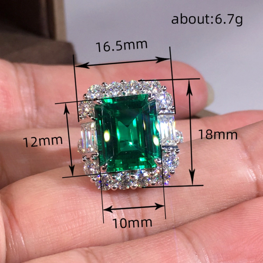 Women's Party Rings with Bright Green Zirconia Luxury Anniversary Accessories